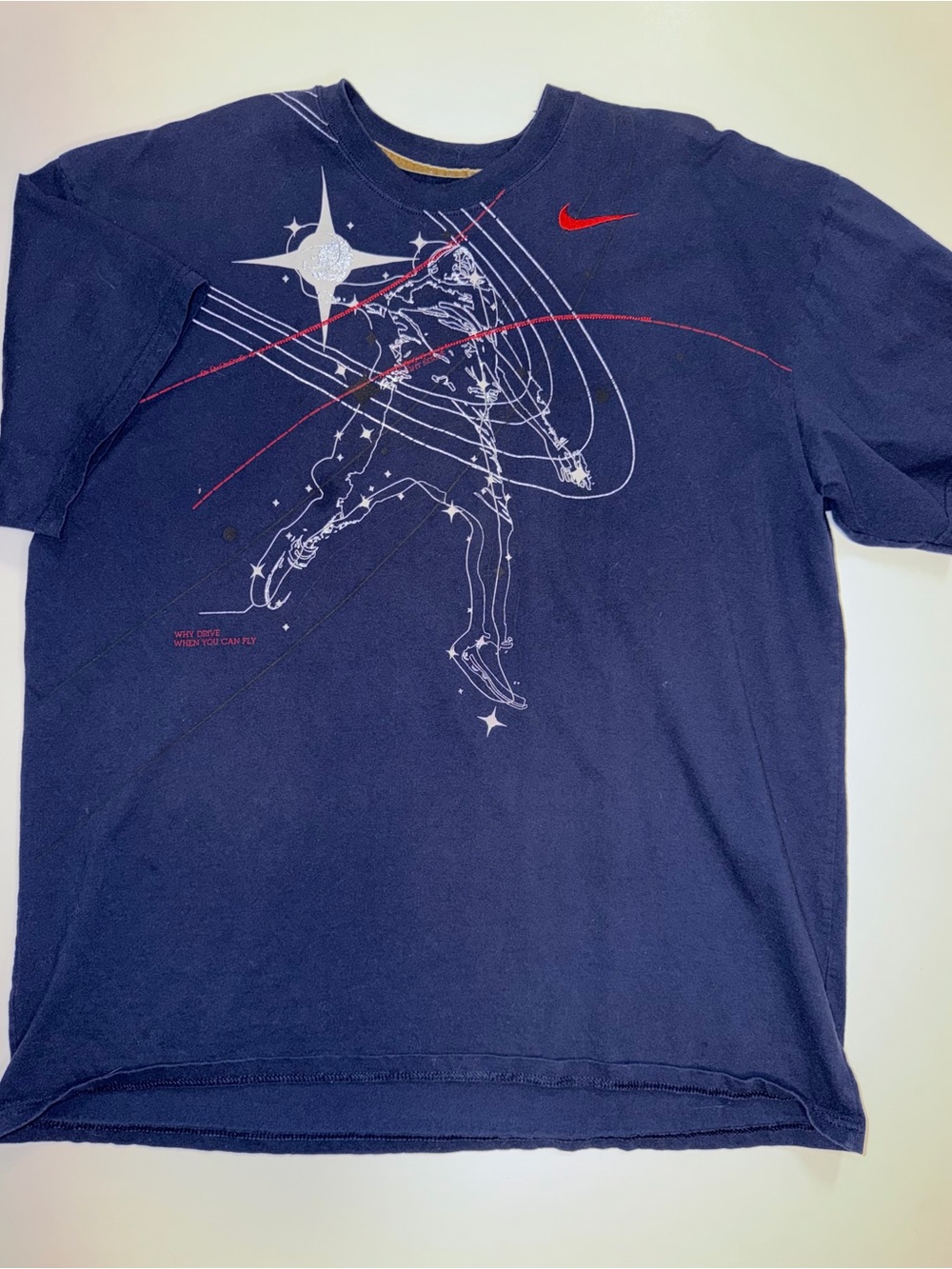 Nike Vince Carter Flight Series Graphic T Shirt Navy Red Basketball Vintage 00’s